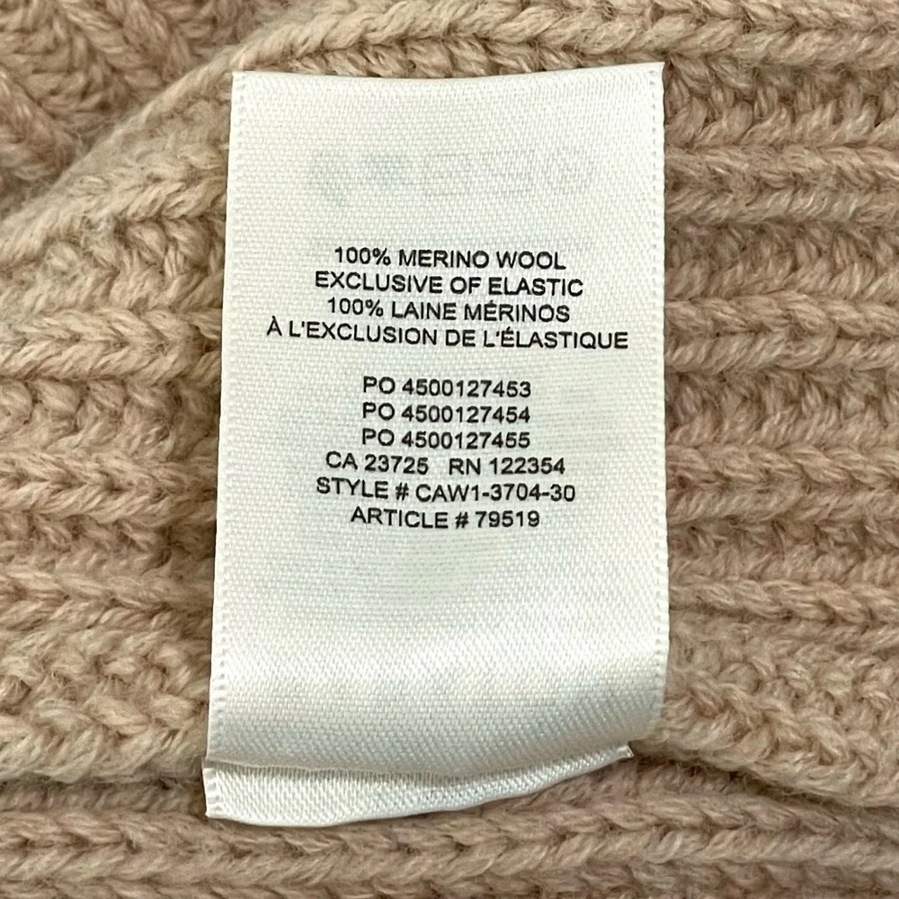 Aritzia Babaton Guell Funnel Neck Sweater Merino Wool Slouchy Turtleneck Camel L